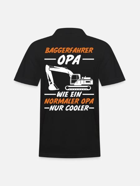Bagger Opa Tiefbauer Großvater Baggerfahrer - Männer Poloshirt - Schwarz