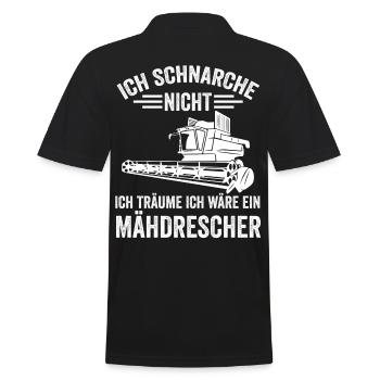Mähdrescher Acker Landwirt Bauer Traktor Agrar - Männer Poloshirt - Schwarz - Hinten - Kai (181cm)