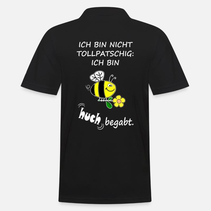 Ich bin nicht tollpatschig. ich bin huch begabt. - Männer Poloshirt - Schwarz