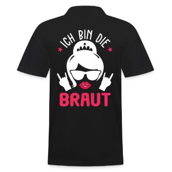 Rocker Braut Junggesellinnenabschied Hochzeitspart - Männer Poloshirt - Schwarz - Hinten - Kai (181cm)
