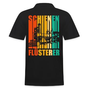 Lokführer Eisenbahn Dampflok Modelleisenbahn - Männer Poloshirt - Schwarz - Hinten - Kai (181cm)