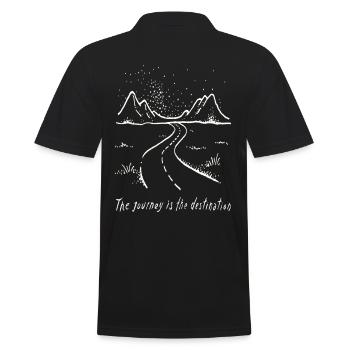 Der Weg ist das Ziel Roadtrip Reisen Urlaub Campen - Männer Poloshirt - Schwarz - Hinten - Kai (181cm)