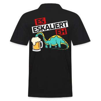 Es Eskaliert Eh Junggesellenabschied Bier Saufen - Männer Poloshirt - Schwarz - Hinten - Kai (181cm)