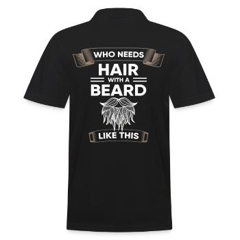 Barbe barbe barbe pleine barbe cadeau cheveux splendeur - Polo Homme - noir - Dos - Kai (181cm)
