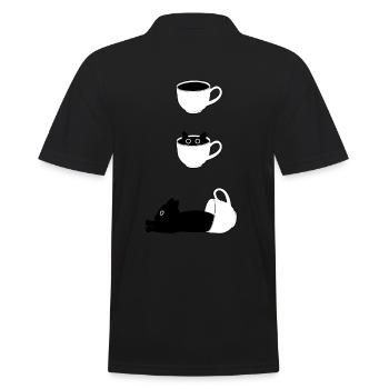 Bonjour chat Idée cadeau Chats - Polo Homme - noir - Dos - Kai (181cm)