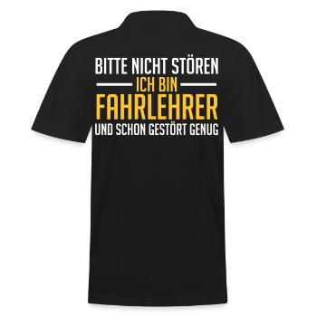 Fahrlehrer Fahrprüfung Fahrschule Fahrprüfer Lusti - Männer Poloshirt - Schwarz - Hinten - Kai (181cm)