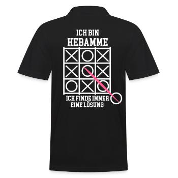 Hebamme Baby Geburt Schwangerschaft Lustig - Männer Poloshirt - Schwarz - Hinten - Kai (181cm)
