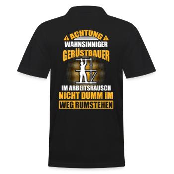 Gerüstbau Gerüstbauer Gerüstarbeiter Gerüstbauer - Männer Poloshirt - Schwarz - Hinten - Kai (181cm)