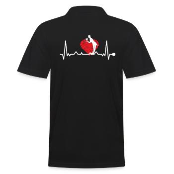 Kellner Herzschlag Kellnern Servicekraft Restauran - Männer Poloshirt - Schwarz - Hinten - Kai (181cm)