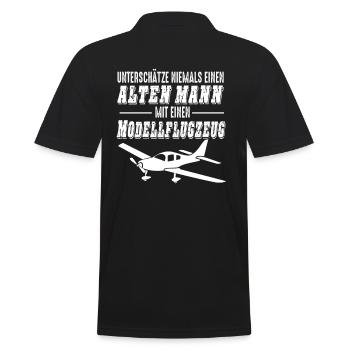 Modellflugzeug Flieger Flugzeug Pilot Modellbauer - Männer Poloshirt - Schwarz - Hinten - Kai (181cm)