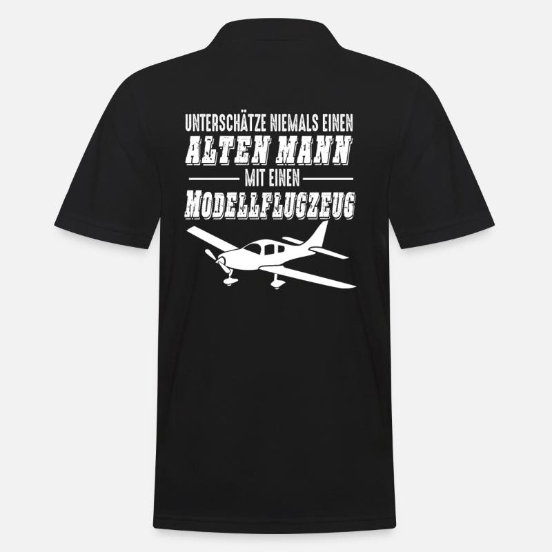 Modellflugzeug Flieger Flugzeug Pilot Modellbauer - Männer Poloshirt - Schwarz