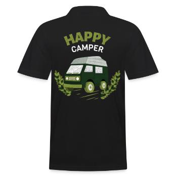 Nothing like a way! Happy Camper Camping Caravan - Men's Polo Shirt - black - Back - Kai (181cm)