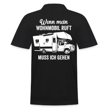 Wohnmobil Campen Camper Campingurlaub Hobbycamper - Männer Poloshirt - Schwarz - Hinten - Kai (181cm)