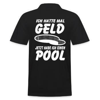 Pool Bademeister Badeaufsicht Schwimmen Schwimmbad - Männer Poloshirt - Schwarz - Hinten - Kai (181cm)