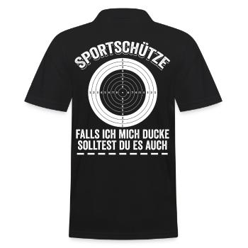 Sportschütze Schießverein Schützenverein Schützenf - Männer Poloshirt - Schwarz - Hinten - Kai (181cm)