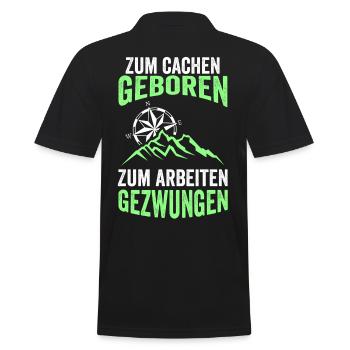 Geocachen Geocacher Cache Caching Schatzsuche Lust - Männer Poloshirt - Schwarz - Hinten - Kai (181cm)