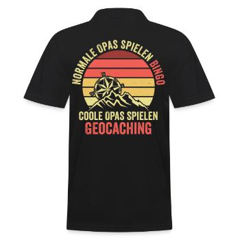 Geocache Opa Geocacher Großvater Cache Caching Lus - Männer Poloshirt - Schwarz - Hinten - Kai (181cm)