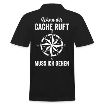 Geocacher Caching Cache Geocache Geocachen Lustig - Männer Poloshirt - Schwarz - Hinten - Kai (181cm)
