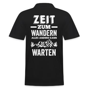 Wandern Wandersport Wanderer Wanderweg Bergsteiger - Männer Poloshirt - Schwarz - Hinten - Kai (181cm)