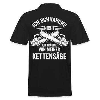 Holzfäller Motorsäge Waldarbeiter Kettensäge Lusti - Männer Poloshirt - Schwarz - Hinten - Kai (181cm)