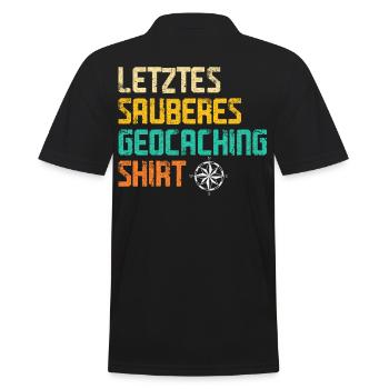 Geocacher Caching Cache Geocache Geocachen Lustig - Männer Poloshirt - Schwarz - Hinten - Kai (181cm)