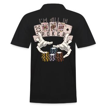 i'm all in holdem no limit royal flush poker shirt - Men's Polo Shirt - black - Back - Kai (181cm)
