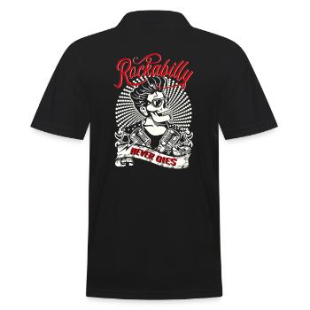 Rockabilly ne meurt jamais, Old School Vingtage - Polo Homme - noir - Dos - Kai (181cm)