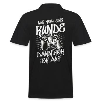 Nur noch eine Runde dann hör ich auf Gamer - Männer Poloshirt - Schwarz - Hinten - Kai (181cm)