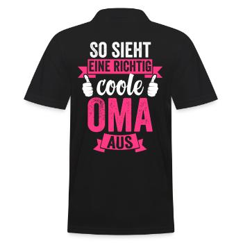 So Sieht Eine Richtig Coole Oma Aus Omi Greisin Ah - Männer Poloshirt - Schwarz - Hinten - Kai (181cm)