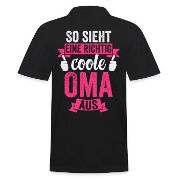 So Sieht Eine Richtig Coole Oma Aus Omi Greisin Ah - Männer Poloshirt - Schwarz - Hinten - Kai (181cm)