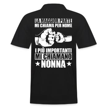 Nonna Nonnina Donna Anziana Nonne Bisnonna - Männer Poloshirt - Schwarz - Hinten - Kai (181cm)