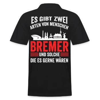 Bremen Bier Bremer Ostfriese Hansestadt Moin - Männer Poloshirt - Schwarz - Hinten - Kai (181cm)