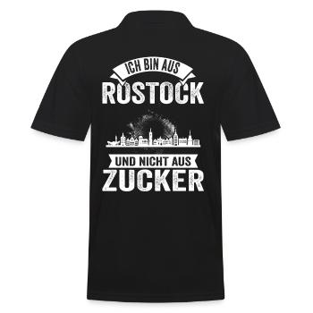 Rostock Hansestadt Küste Rostocker Moin Ostfriese - Männer Poloshirt - Schwarz - Hinten - Kai (181cm)