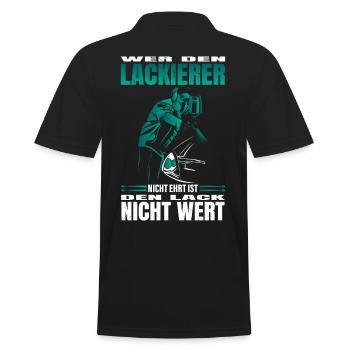 Maler und Lackierer - Männer Poloshirt - Schwarz - Hinten - Kai (181cm)