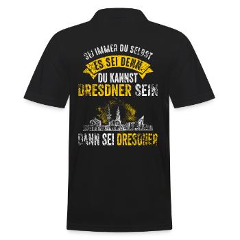 Dresden Skyline Dresdener Sachse Lustig - Männer Poloshirt - Schwarz - Hinten - Kai (181cm)