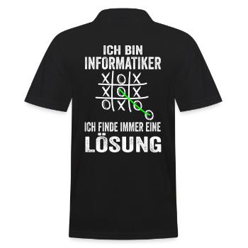 Informatiker Softwareentwickler Informatik Lustige - Männer Poloshirt - Schwarz - Hinten - Kai (181cm)