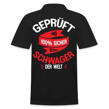 Schwager Geschenk - Männer Poloshirt - Schwarz - Hinten - Kai (181cm)