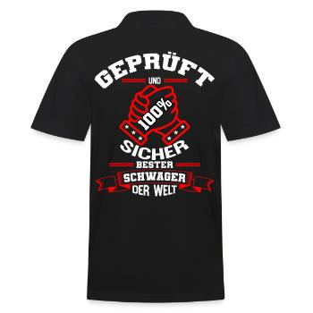 Bester Schwager der Welt Geschenk - Männer Poloshirt - Schwarz - Hinten - Kai (181cm)