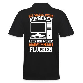 Admin Softwareentwickler Informatik Lustige Sprüch - Männer Poloshirt - Schwarz - Hinten - Kai (181cm)