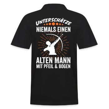 Bogenschießen Bogen Pfeil Bogenschütze Geschenkide - Männer Poloshirt - Schwarz - Hinten - Kai (181cm)