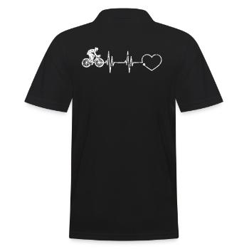 Rennrad Herzschlag Radrennen Fahrradrennen Puls - Männer Poloshirt - Schwarz - Hinten - Kai (181cm)