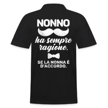 nonno ha semper ragione - Men's Polo Shirt - black - Back - Kai (181cm)