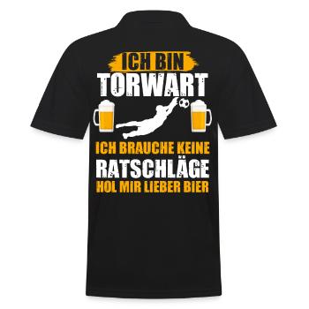 Torwart Bier Feiern Torhüter Fußballteam Lustige S - Männer Poloshirt - Schwarz - Hinten - Kai (181cm)