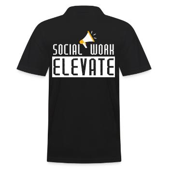 Soziale Arbeit Elevate - Männer Poloshirt - Schwarz - Hinten - Kai (181cm)