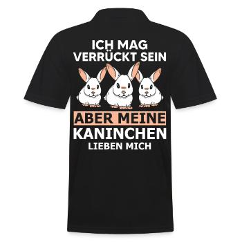 Hase Häschen Kaninchen Karnickel Lustige Sprüche - Männer Poloshirt - Schwarz - Hinten - Kai (181cm)