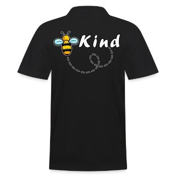 Bee Kind Autism Awarness - Men's Polo Shirt - black - Back - Kai (181cm)
