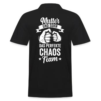 Mutter & Sohn Mama Muttertag Geschenk - Männer Poloshirt - Schwarz - Hinten - Kai (181cm)