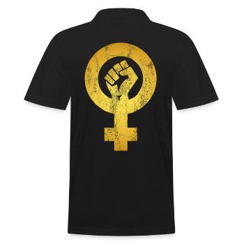Feminismus Faust Feministin Frauen Rechte Streik - Männer Poloshirt - Schwarz - Hinten - Kai (181cm)