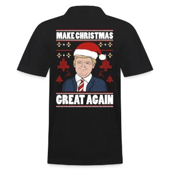 Weihnachten Make Christmas great again Lustiges - Männer Poloshirt - Schwarz - Hinten - Kai (181cm)