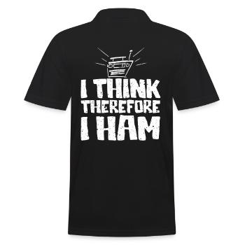 I Think Therefore I Ham Pun - Men's Polo Shirt - black - Back - Kai (181cm)